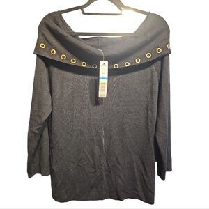 JOSEPH A. Black Sweater Size XL Off The Shoulder NWT